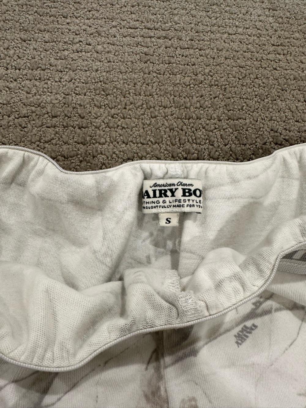 DAIRY BOY White & Light Gray Camouflage Print Women’s Lounge Shorts - Picture 3 of 3